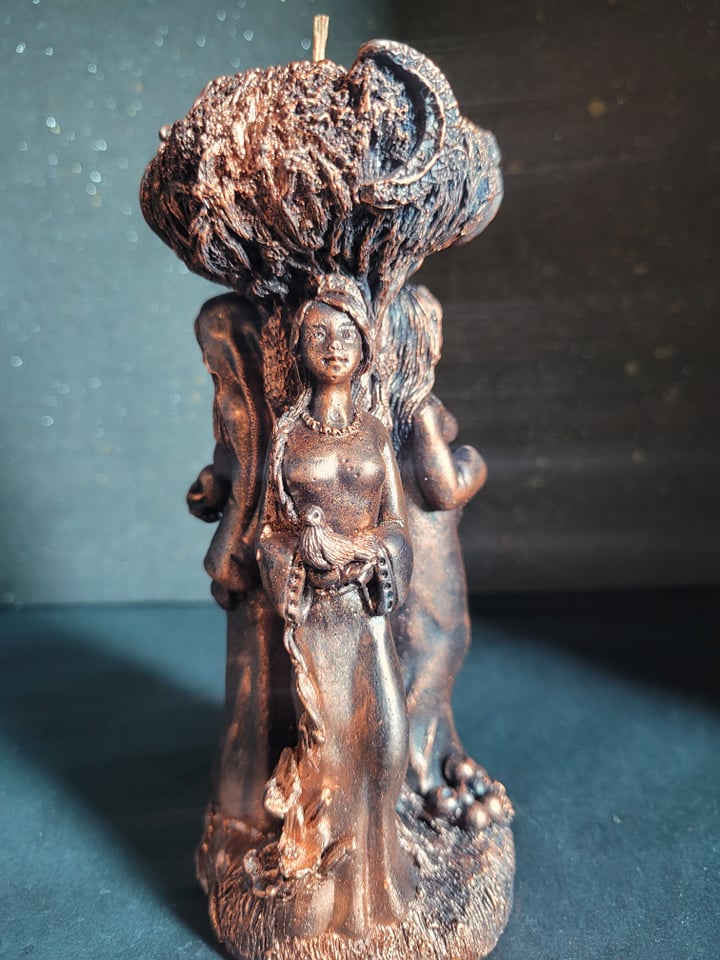 Goddess - Triple Maiden Mother Crone - BLACK W/COPPER DUSTING (AS PICTURED) Goddess - Triple Maiden Mother Crone - BLACK W/COPPER DUSTING (AS PICTURED)